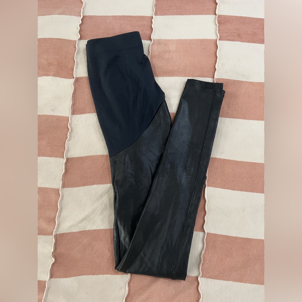 SPANX maternity Faux leather leggings. Size S. Black